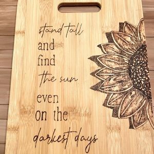 Hand burned Bamboo cutting board